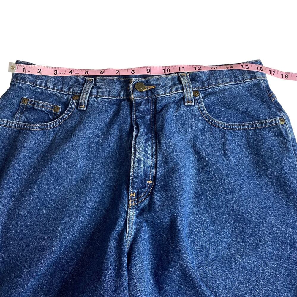Vintage 90s Eddie Bauer Womens 14 Denim Bermuda Shorts Blue High Rise Mom Jean - Picture 10 of 13